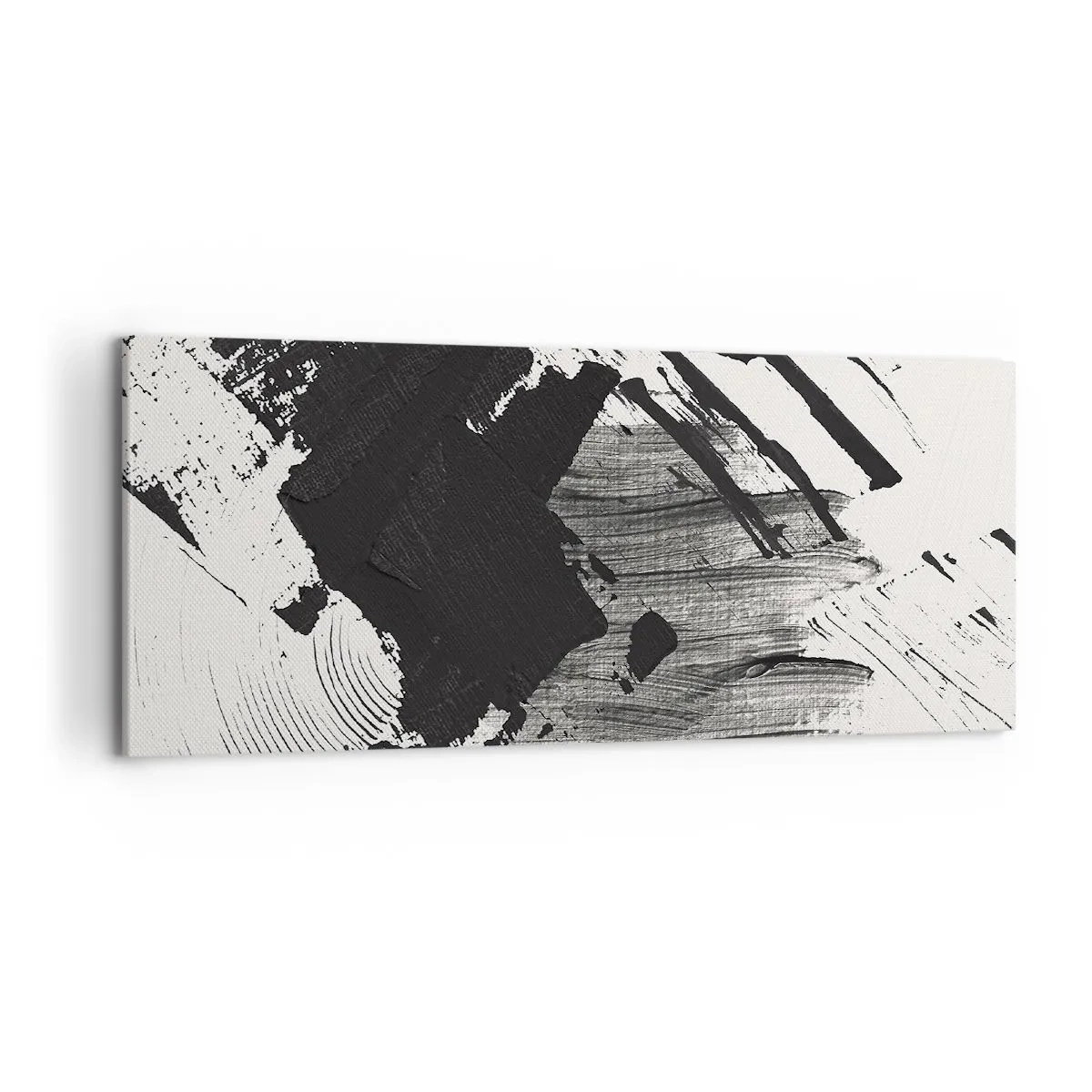 Lærredstryk - Billede på lærred - Abstraktion - det sortes udtryk - 120x50 cm