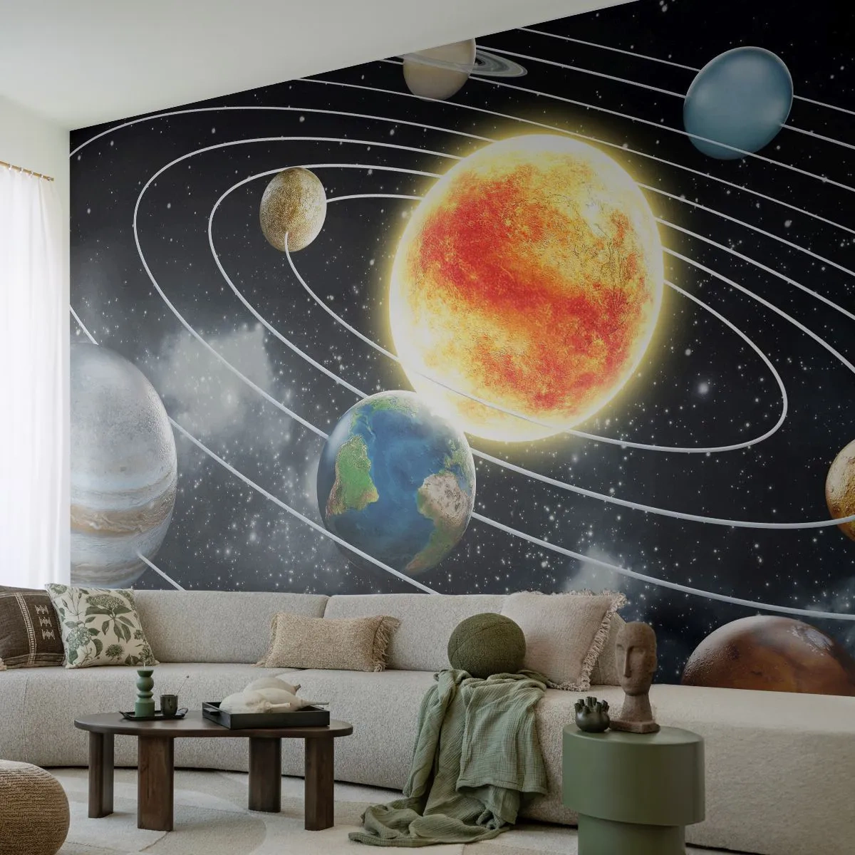 Fototapet Standard Eco - Kosmisk dans - Kosmos, Galaxy, Solsystem - 200x140 cm