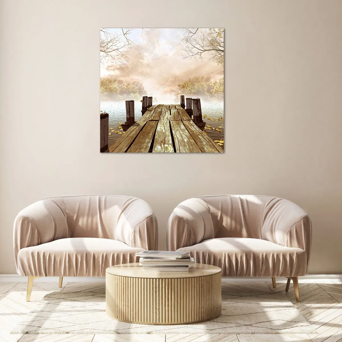 Billede på glas - Efterårets blide tristhed - 70x70 cm