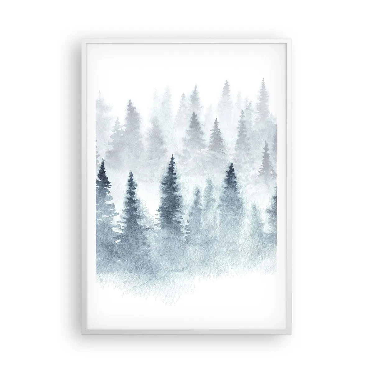 Plakat i hvid ramme - Indhyllet i tåge - 70x100 cm