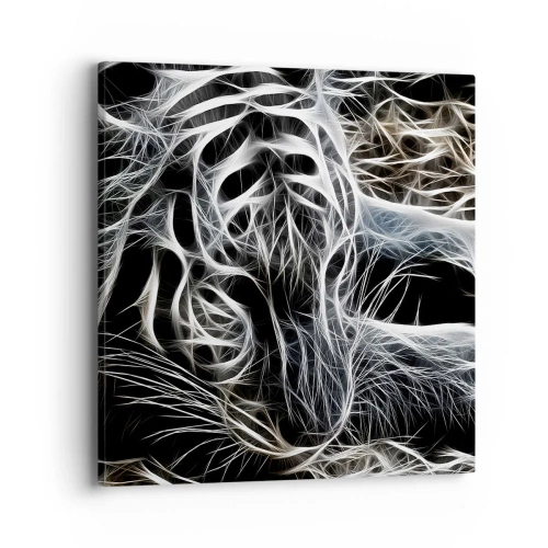 Lærredstryk - Billede på lærred - En undersøgelse af kattens lethed - 40x40 cm