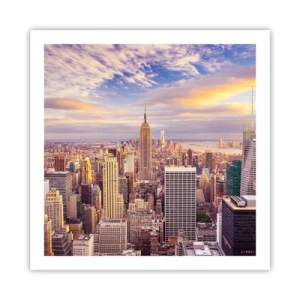 Plakat - Ræk ud efter skyerne selv - 60x60 cm