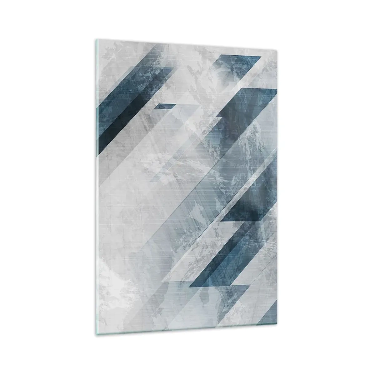 Billede på glas - Rumlig komposition - bevægelse af gråtoner - 80x120 cm