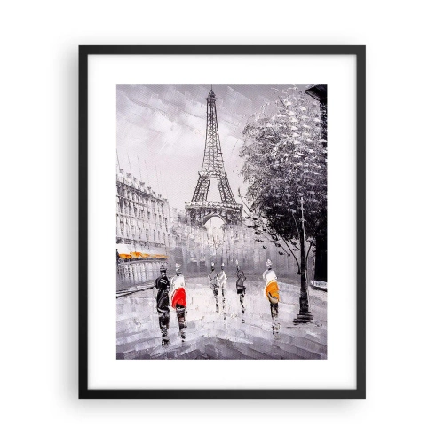Plakat i sort ramme - En parisisk spadseretur - 40x50 cm