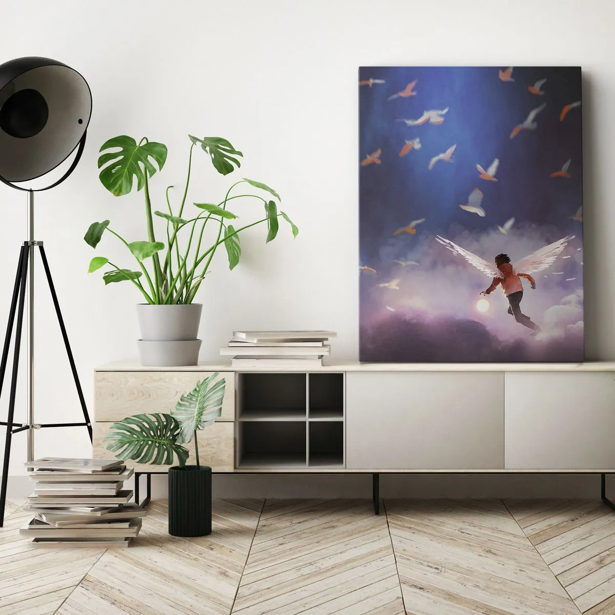 Lærredstryk - Billede på lærred - Det kræver fantasi og mod - 50x70 cm