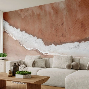 Fototapet Premium Canvas - I jordnære farver - Edge, Sand, Strand - 100x70 cm