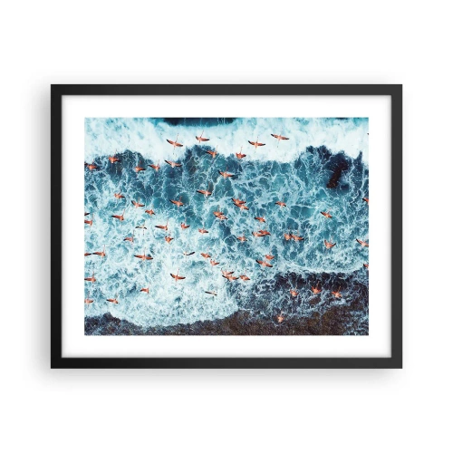 Plakat i sort ramme - Parade ved havet - 50x40 cm