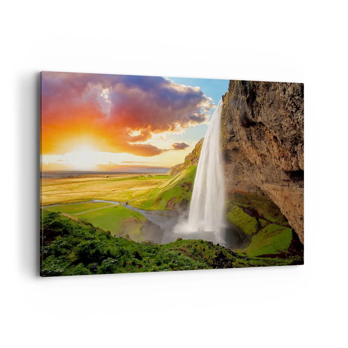 Lærredstryk - Billede på lærred - Den islandske sommers fylde - 120x80 cm