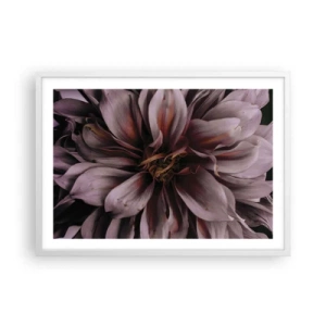 Plakat i hvid ramme - Blomstret hjerte - 70x50 cm