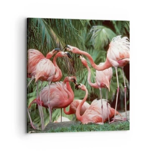 Lærredstryk - Billede på lærred - Sladder om eftermiddagen - 70x70 cm