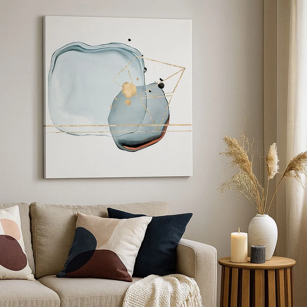 Lærredstryk - Billede på lærred - En undersøgelse af dråber - 30x30 cm