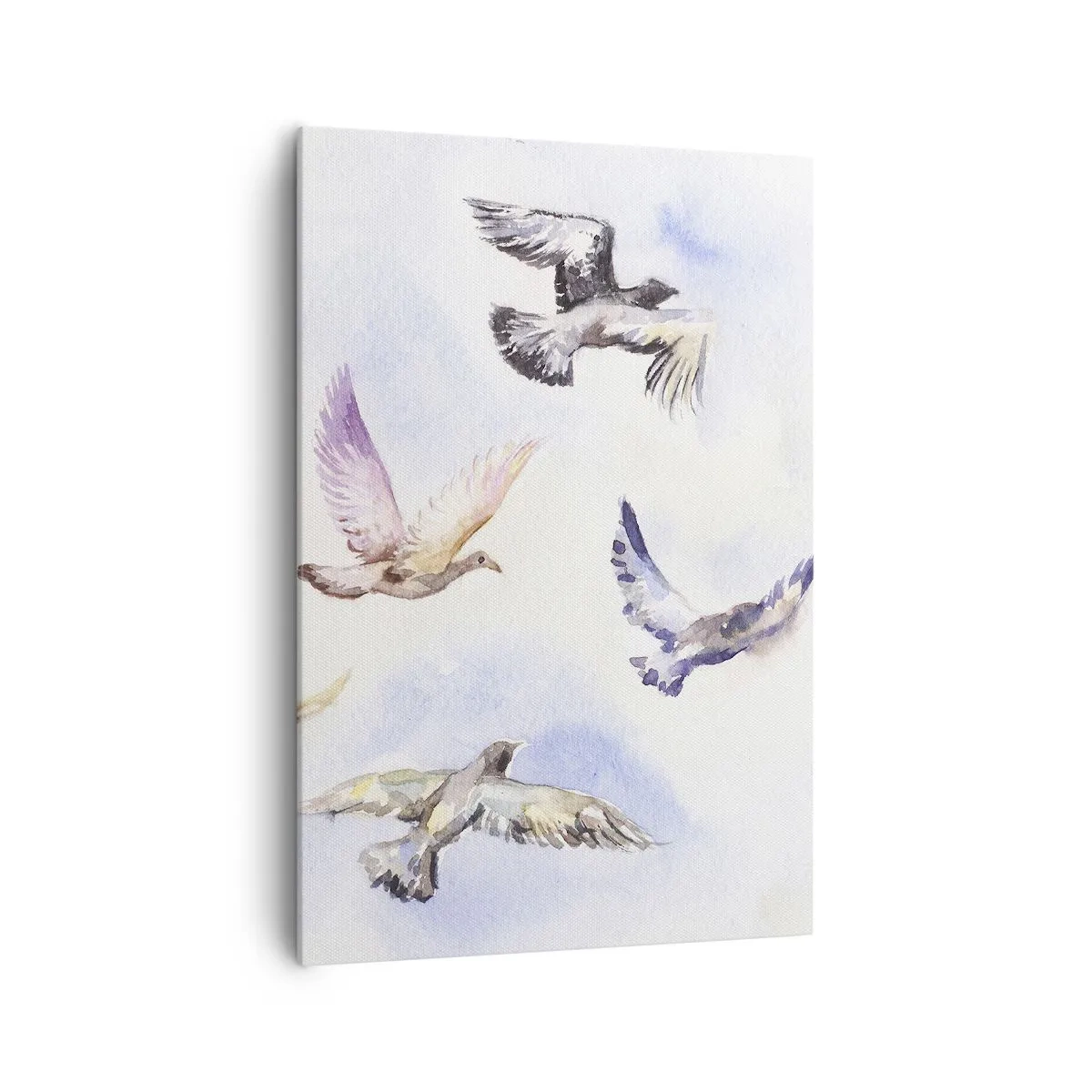 Lærredstryk - Billede på lærred - Frihed i grå og blå - 70x100 cm