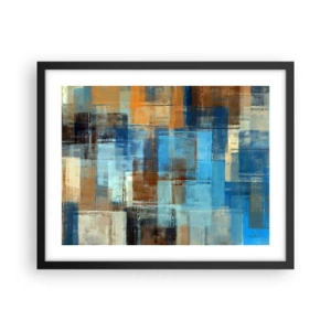 Plakat i sort ramme - Gennem det blå slør - 50x40 cm