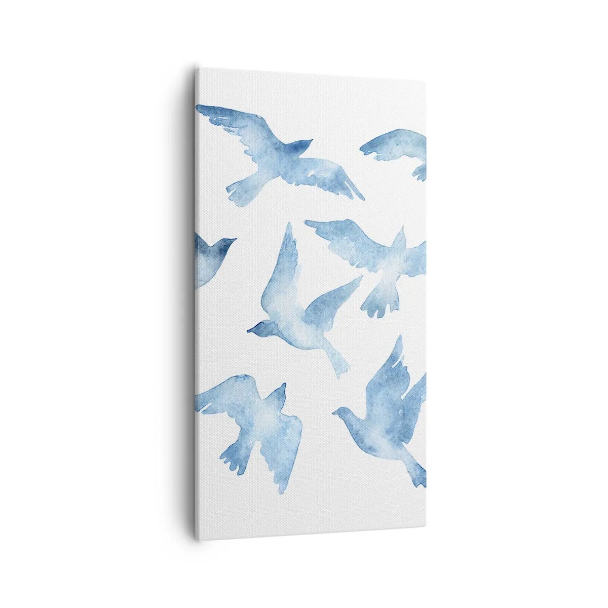 Lærredstryk - Billede på lærred - Blåfugle - 55x100 cm