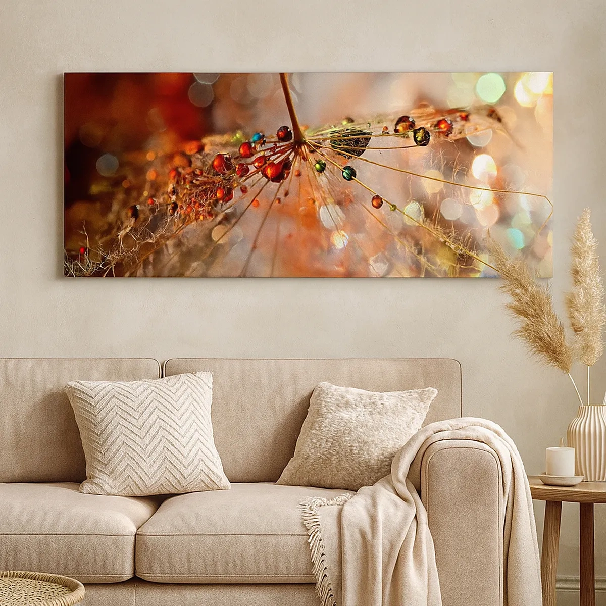 Lærredstryk - Billede på lærred - Trådet på et edderkoppespind - 30x30 cm