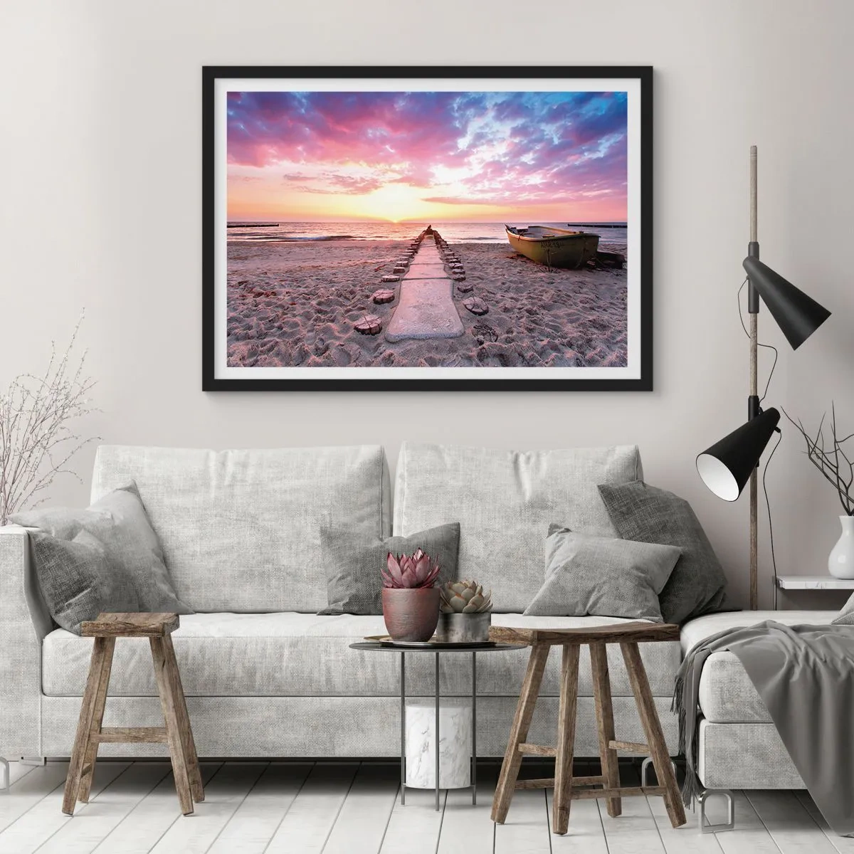 Plakat i sort ramme - Et øjeblik med en dybtgående oplevelse - 70x50 cm