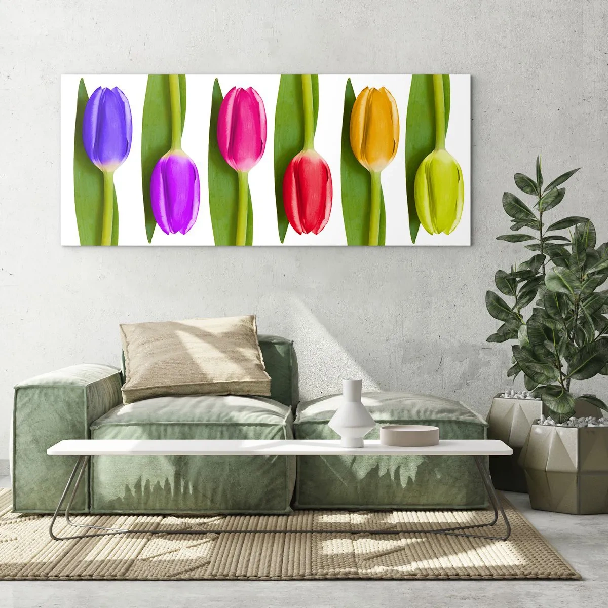 Billede på glas - Regnbuesammensætning - 120x50 cm