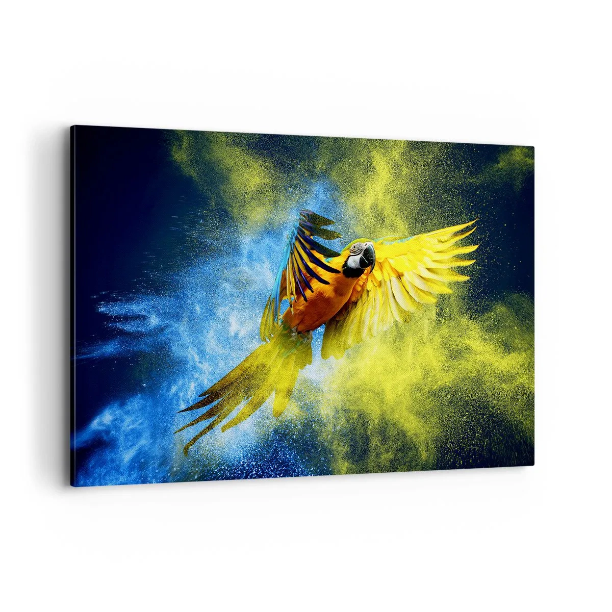 Lærredstryk - Billede på lærred - I det blå-gyldne støv - 120x80 cm