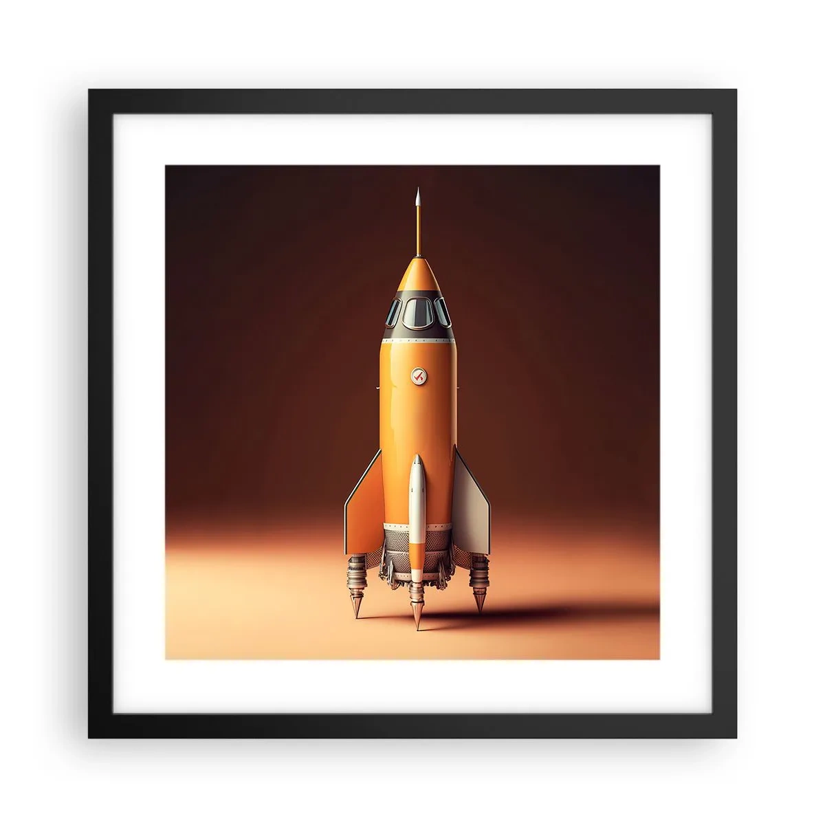 Plakat i sort ramme - Det begynder med en drøm - 40x40 cm