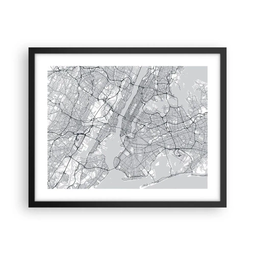 Plakat i sort ramme - Anatomi af en storby - 50x40 cm