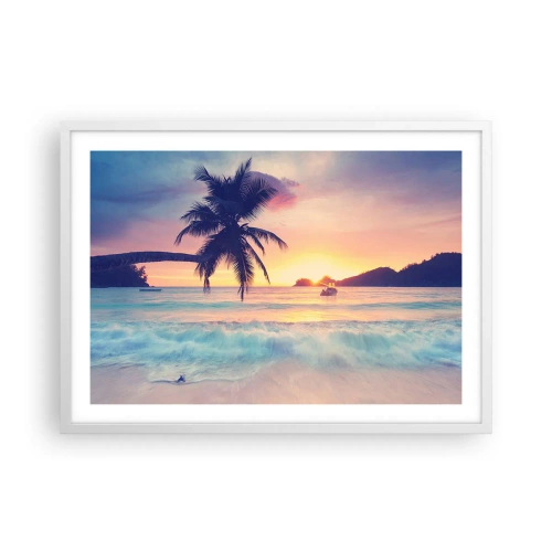 Plakat i hvid ramme - En aften i bugten - 70x50 cm