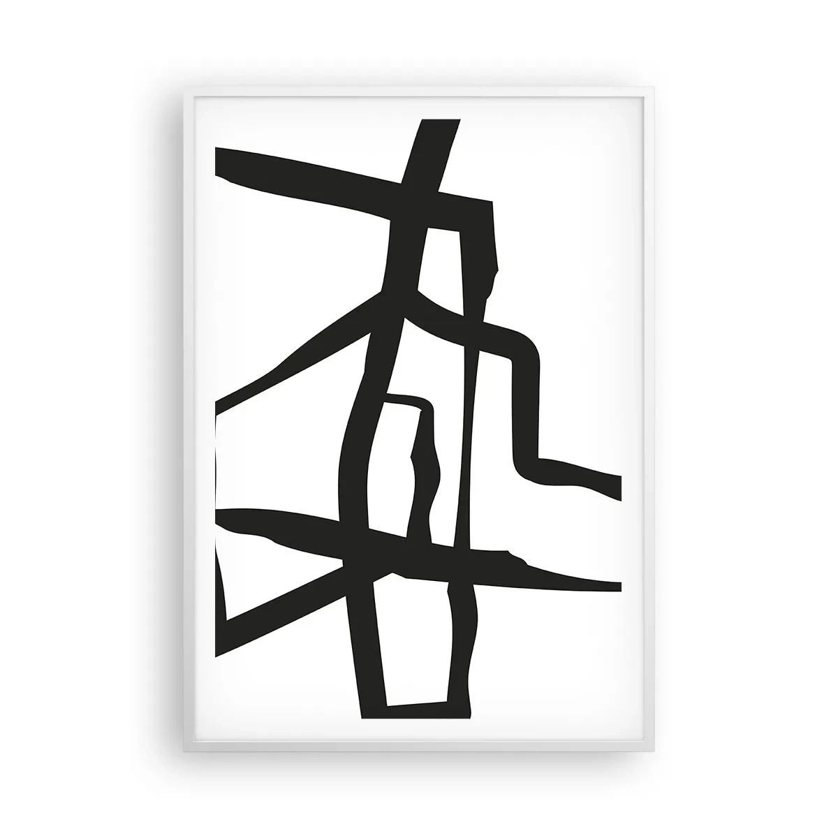 Plakat i hvid ramme - Sort og hvid konstruktion - 70x100 cm