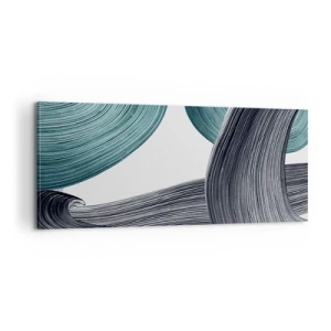 Lærredstryk - Billede på lærred - Smaragdgrønne og sorte stier - 100x40 cm