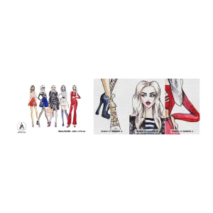 Prøve Fototapet Premium Canvas - Every week Fashion Week - Kvinde, Mode, Model - 100x30 cm