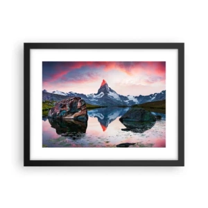 Plakat i sort ramme - Bjergenes hjerte er varmt - 40x30 cm