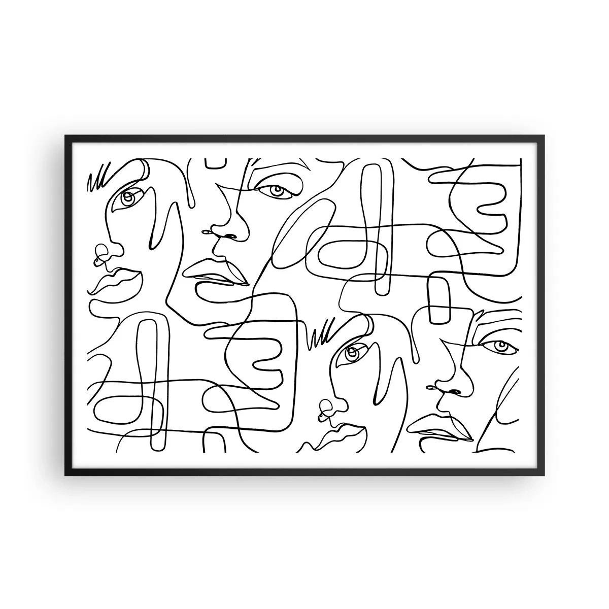 Plakat i sort ramme - I sammenfiltrede følelser - 100x70 cm