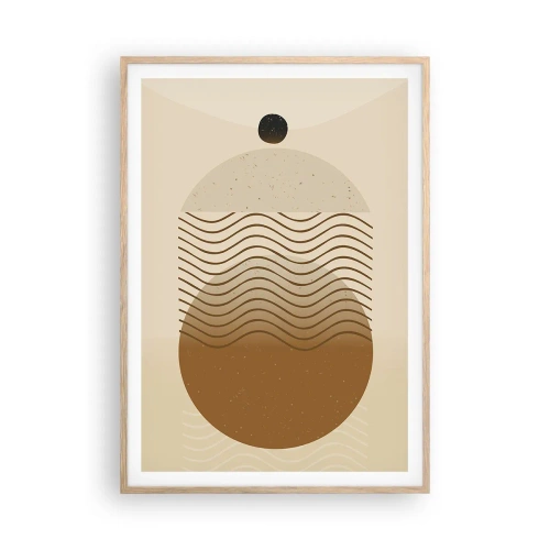 Plakat i ramme af lyst egetræ - Om geometriske figurers oprindelse - 70x100 cm