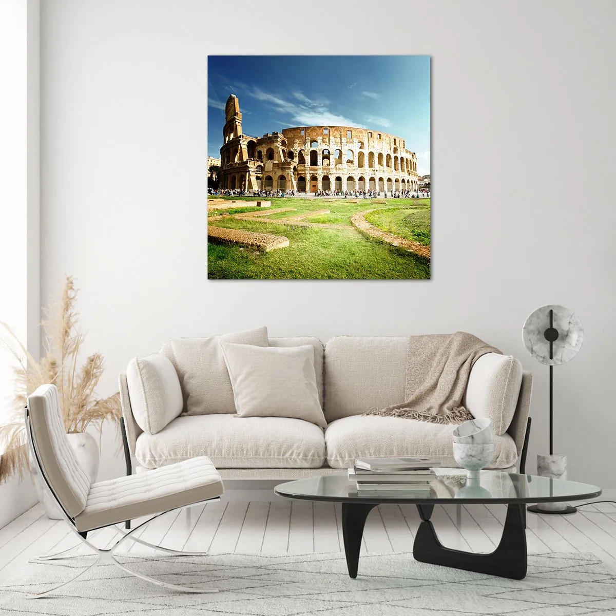 Billede på glas - Du kan stadig høre våbenklirren - 40x40 cm