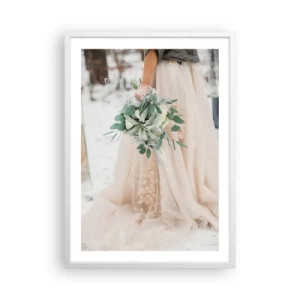 Plakat i hvid ramme - Og de levede lykkeligt til deres dages ende - 50x70 cm