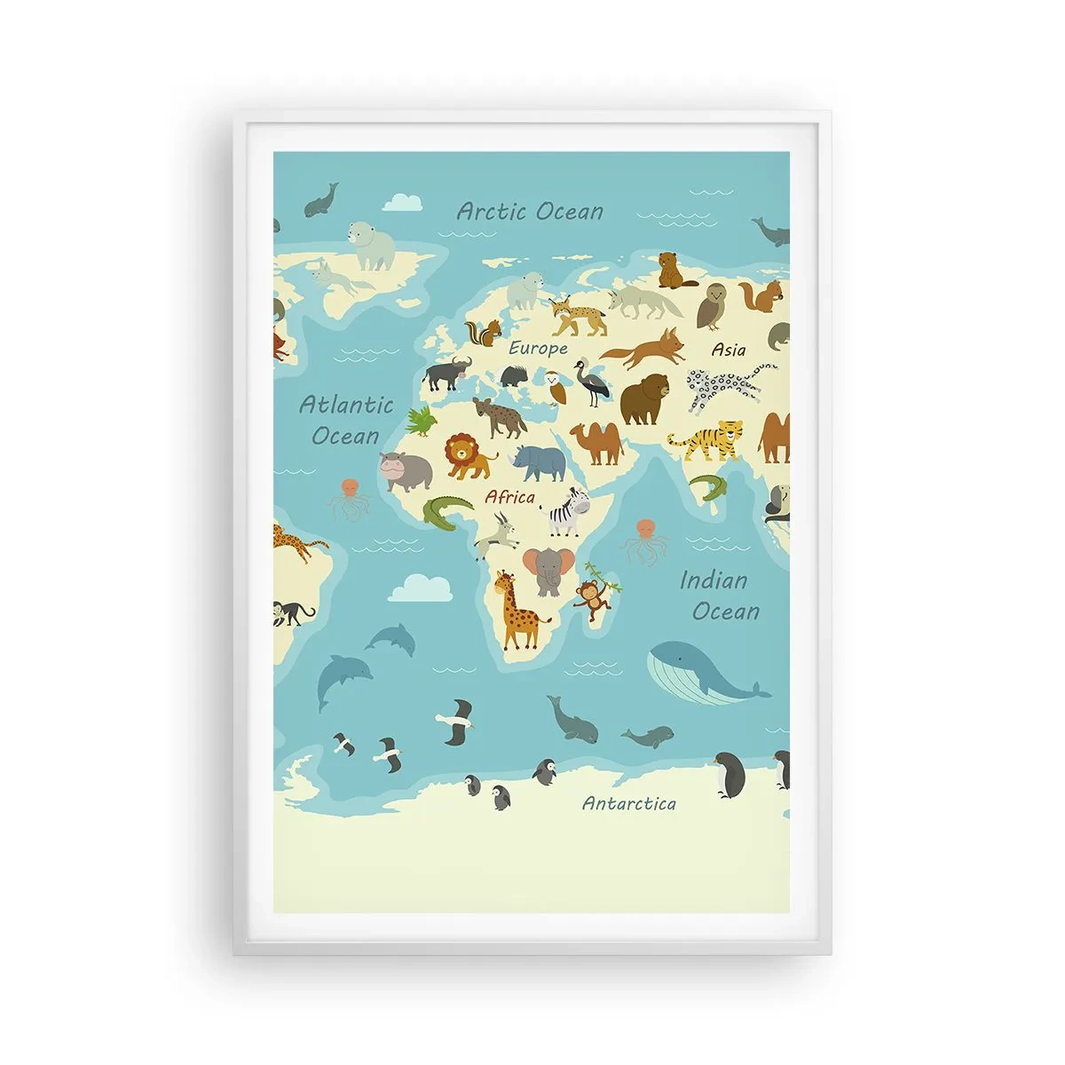 Plakat i hvid ramme - Gode naboer - 70x100 cm