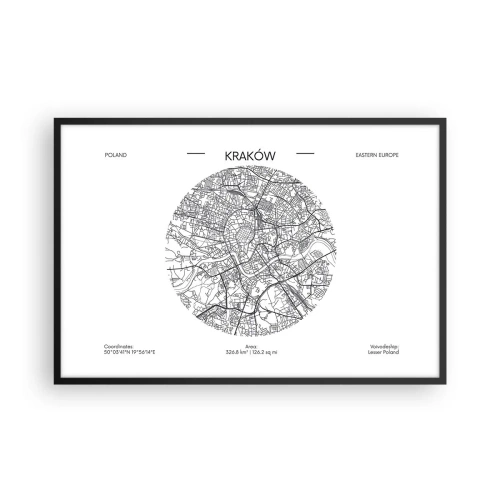 Plakat i sort ramme - Krakows anatomi - 91x61 cm