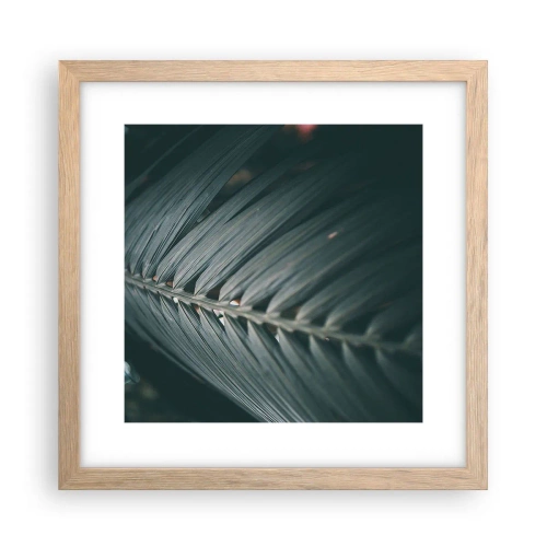 Plakat i ramme af lyst egetræ - Naturens præcision - 30x30 cm
