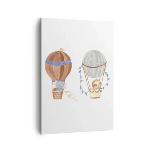 Lærredstryk - Billede på lærred - Venner på farten - 50x70 cm