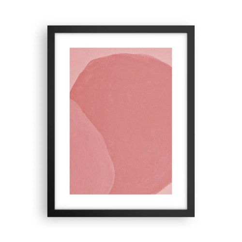 Plakat i sort ramme - Organisk komposition i pink - 30x40 cm