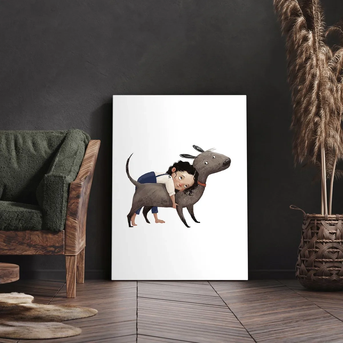 Lærredstryk - Billede på lærred - Bedste venner - 50x70 cm