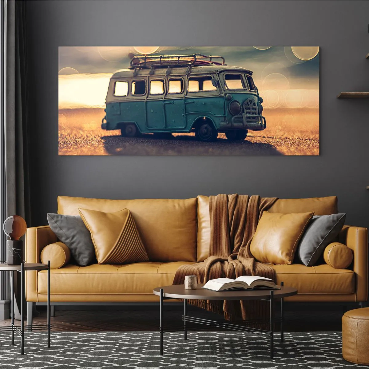 Billede på glas - Enden på idolerne: penge og arbejde - 140x50 cm