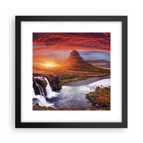 Plakat i sort ramme - En udsigt over Midgård - 30x30 cm