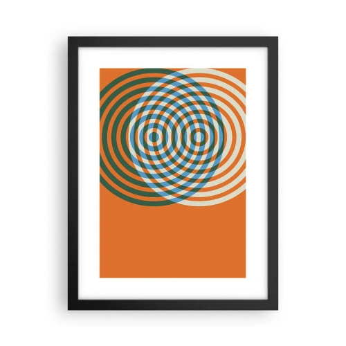 Plakat i sort ramme - Abstrakt cirkulær variation - 30x40 cm