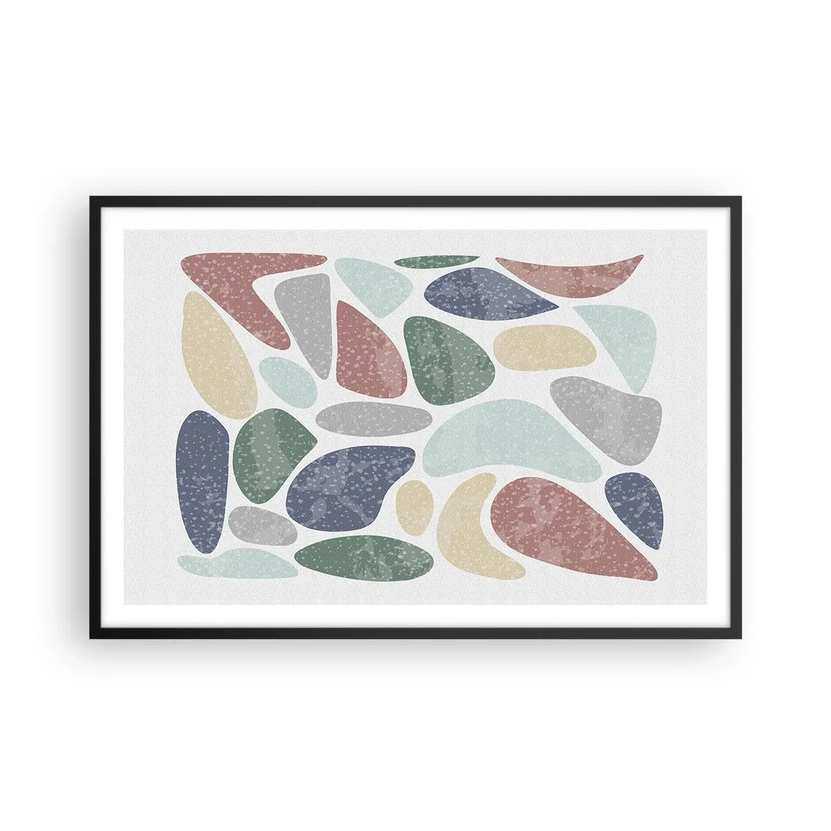 Plakat i sort ramme - Mosaik af pulveriserede farver - 91x61 cm