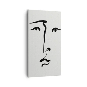 Lærredstryk - Billede på lærred - Portræt i én linje - 55x100 cm