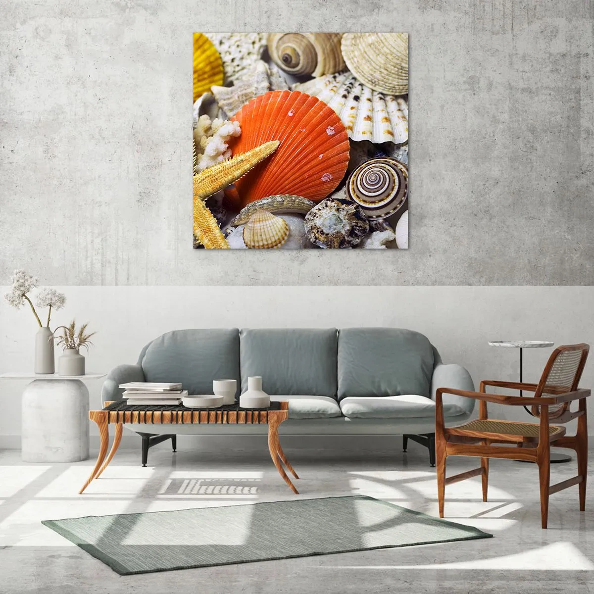 Billede på glas - Havets skatte - 30x30 cm