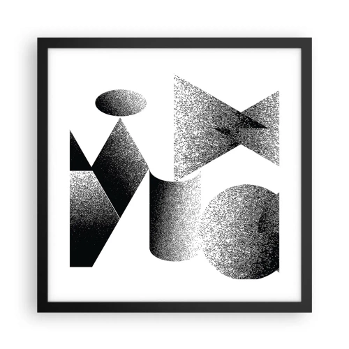 Plakat i sort ramme - Vinkler og ovaler - 40x40 cm