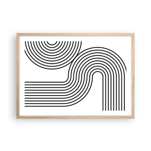 Plakat i ramme af lyst egetræ - På en kurve - 70x50 cm