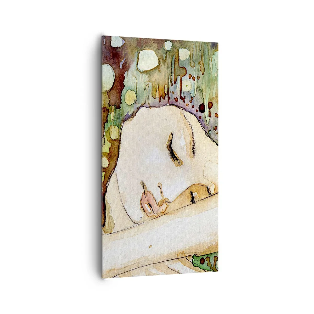 Lærredstryk - Billede på lærred - Smaragd-violet drøm - 65x120 cm