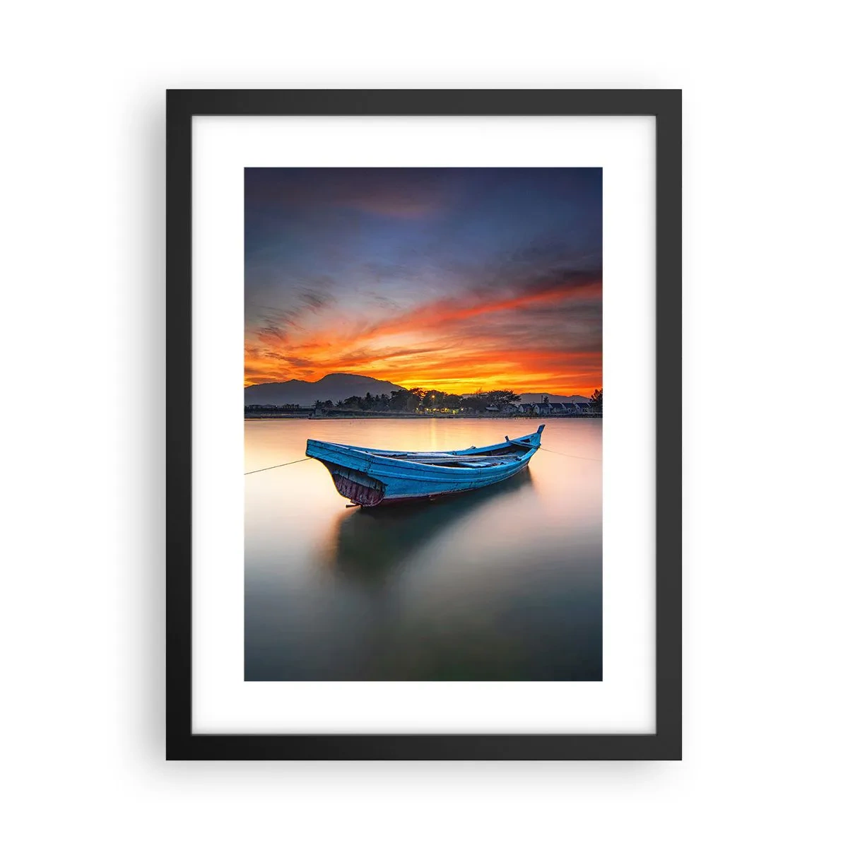 Plakat i sort ramme - En god nat er på vej - 30x40 cm