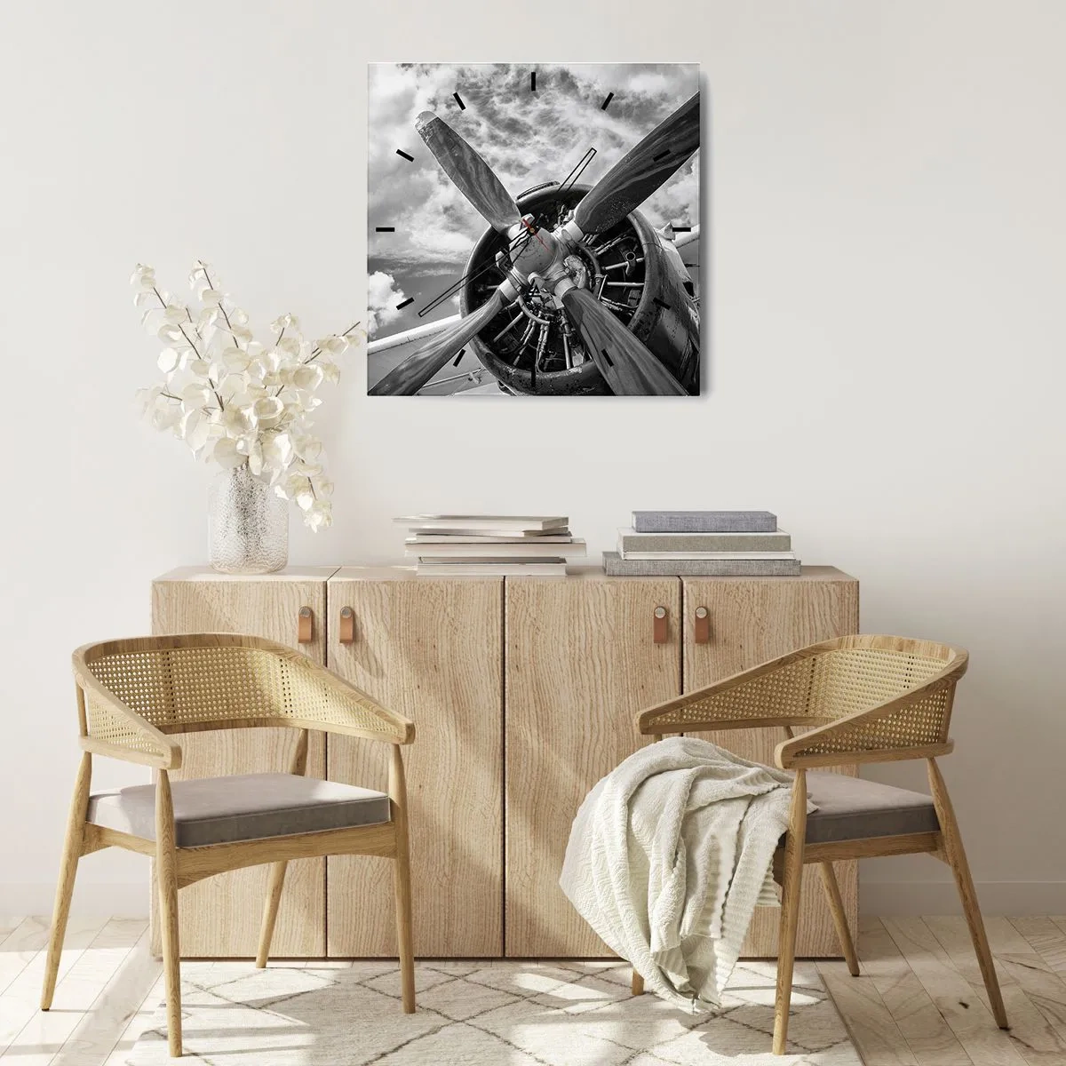 Vægur, Uret - Himmelens erobrer - 40x40 cm